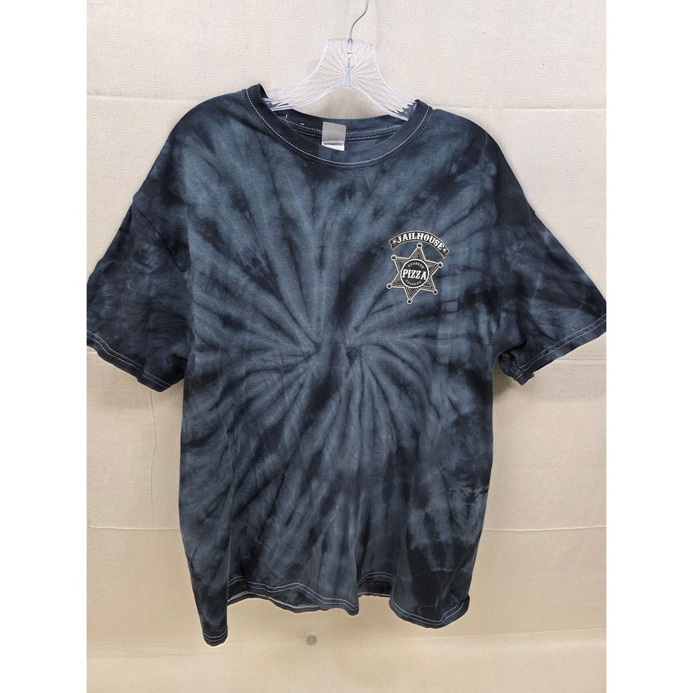 Colortone‎ Jailhouse Pizza Brandenburg KY Tie Dye T-Shirt Mens XL Black Graphic